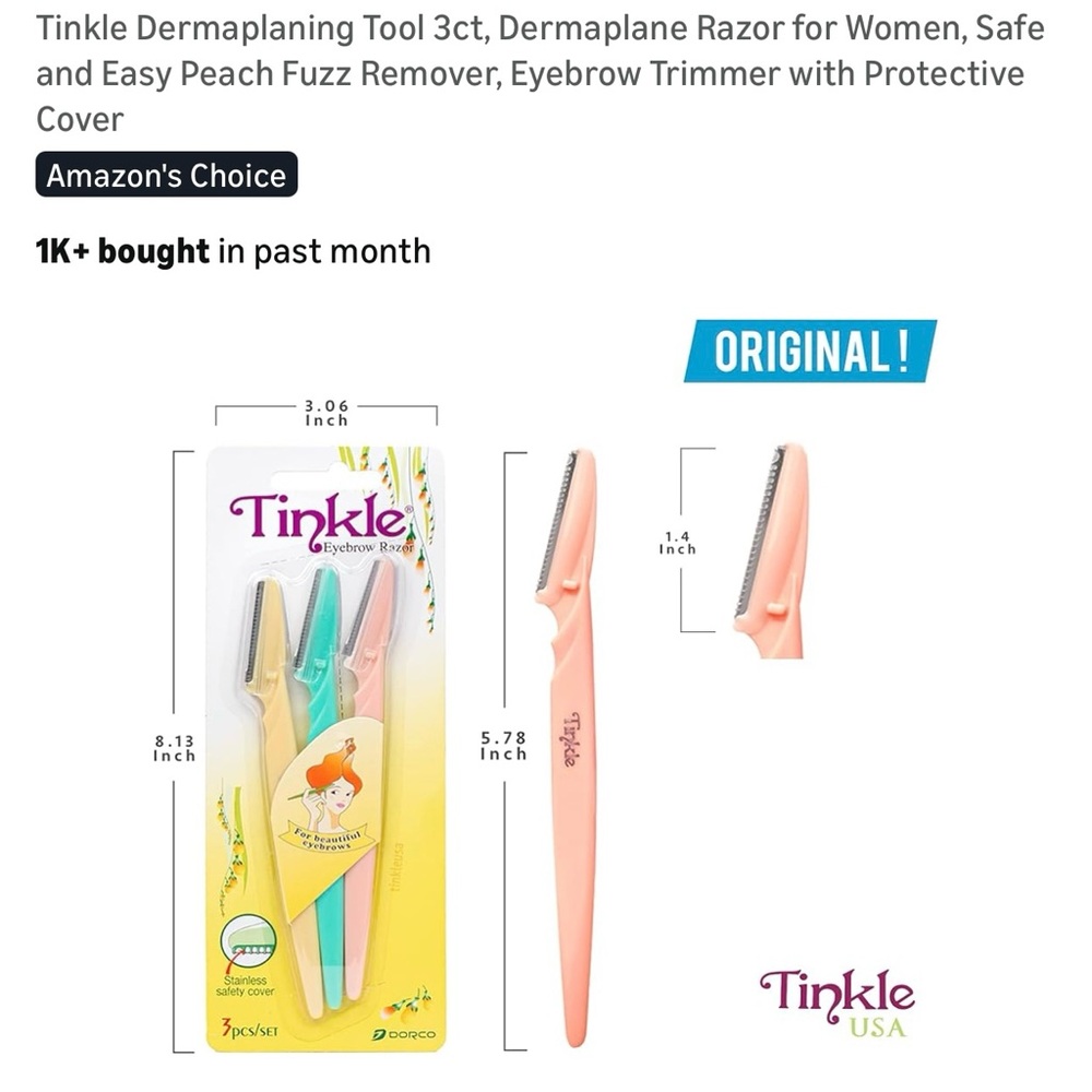 Eyebrow Razor Set - Pink, Blue, Orange - Picture 4 of 6